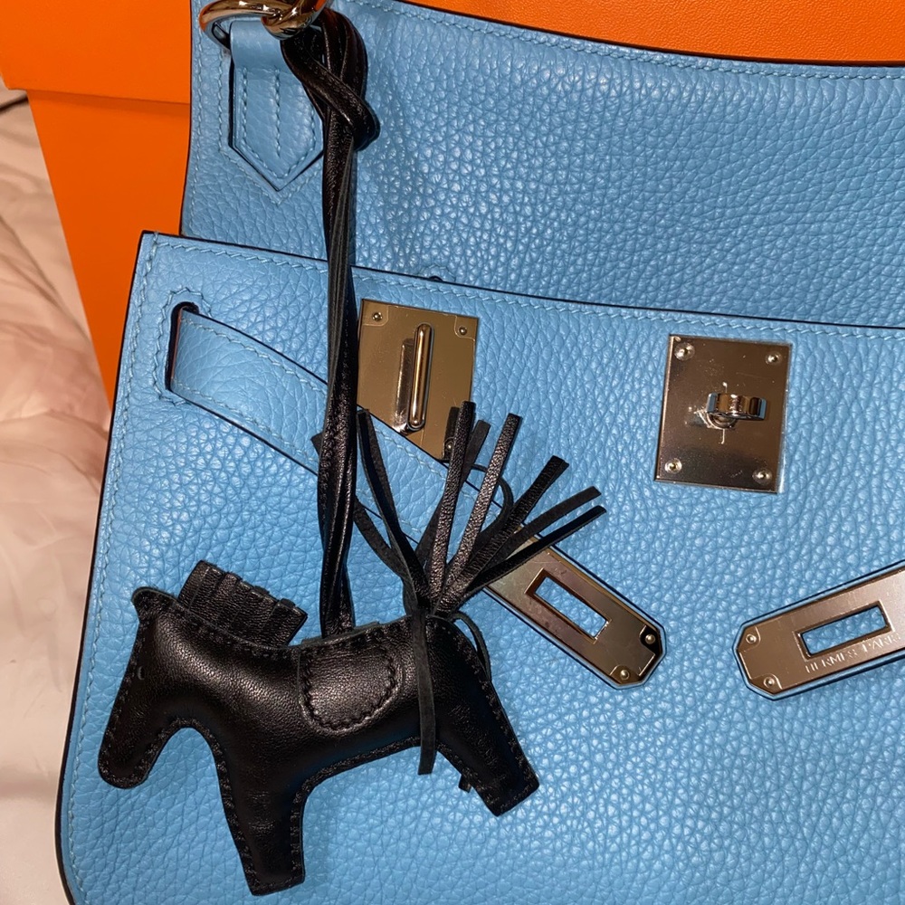 RARE HERMÈS Milo Lambskin Grigri Rodeo Horse Bag Charm PM So Black - Picture 3 of 16